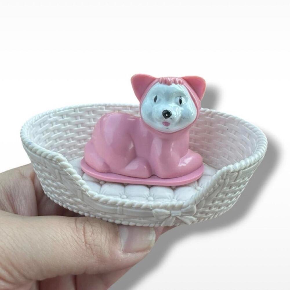 Pink hasbro vintage dog figurine